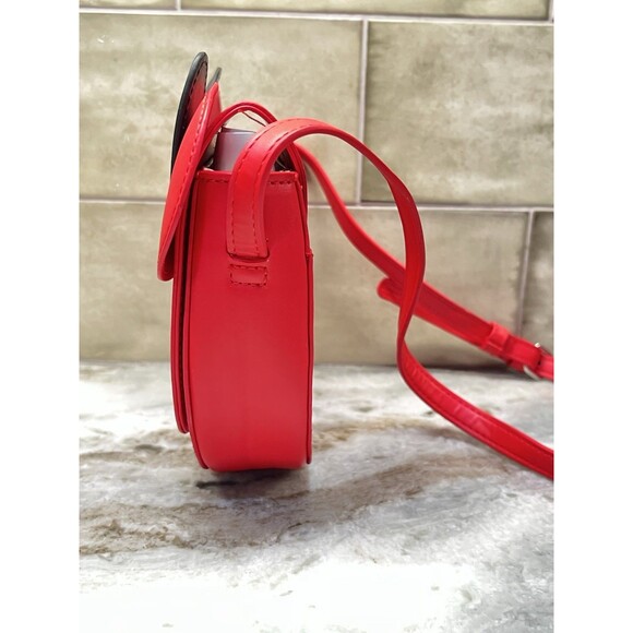Disney Minnie Mouse Red W/Black Bow Adjustable Strap Purse Handbag Crossbody - Picture 6 of 12